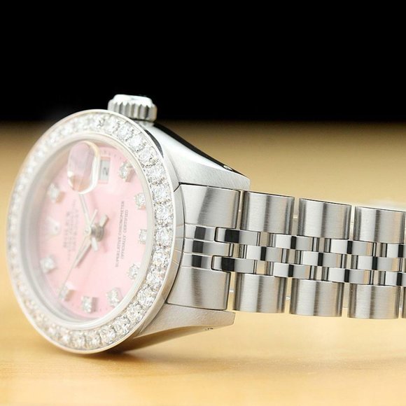 Sale! Rolex 18k Pink 1ct++ Diamond Datejust Watch - Picture 3 of 6